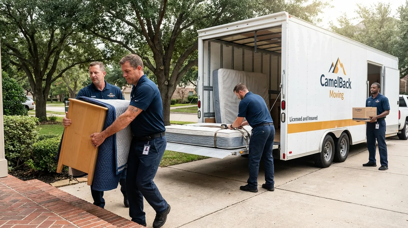 Crew loading residential truck for cross-state move from Gladstone, NJ